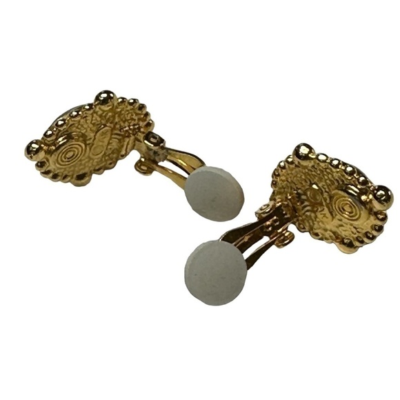 Fabulous and chic vintage aqua clip earrings signed by Anne Klein - Picture 3 of 7